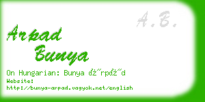 arpad bunya business card